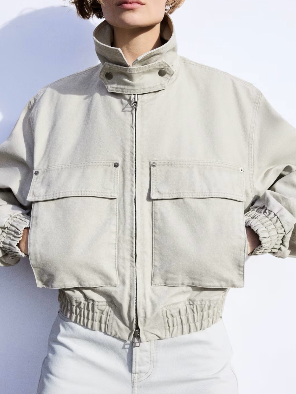 New H &M studio Canvas bomber jacket